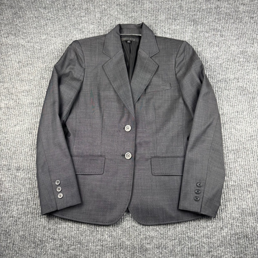 Anne Klein Suit Blazer Womens 12 Wool Blend Tailored Power Suit Career Chic